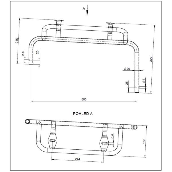 Side pod holder L - drilled from side · for 506 bodywork only - for holder 30 mm - PROKART