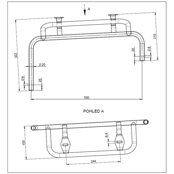 Side pod holder R - drilled from side · for 506 bodywork only - for holder 30 mm - PROKART
