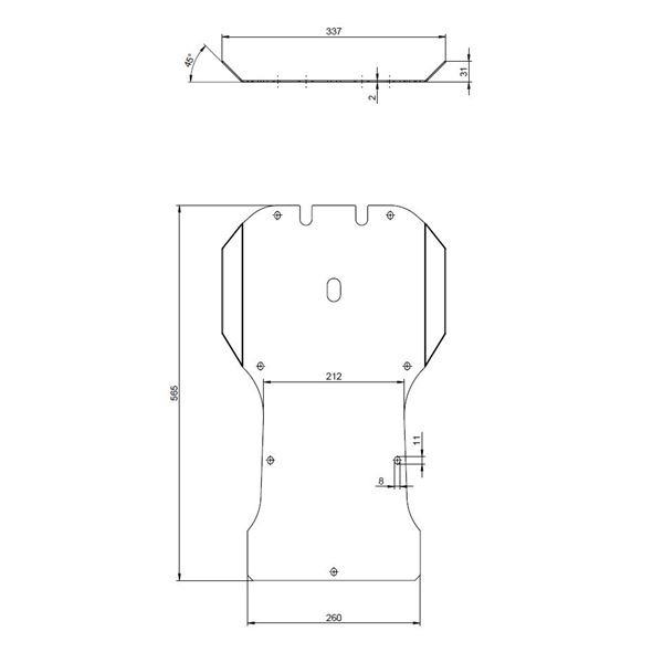 Floor tray · MINI Blue Kite - narrow - "H" shape 