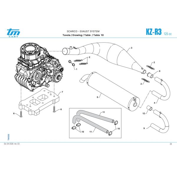 Exhaust spring TM 125cc - special 
