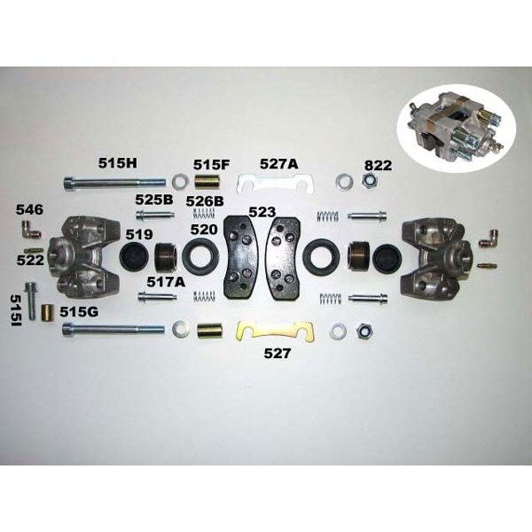 Adjustable rear brake caliper hydraulic - cplt. model 97 · INDOOR, RED CONDOR, MINI RED SPARROW