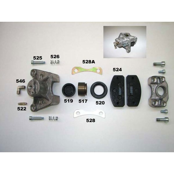 Front brake caliper hydraulic left - complete - model 97