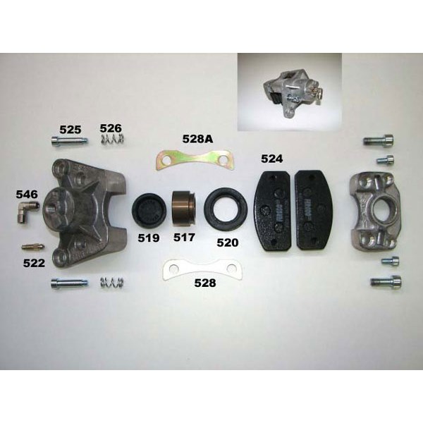 Front brake caliper hydraulic right - complete - model 97