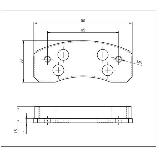Rear brake pad S-222 standard - for brake model 03