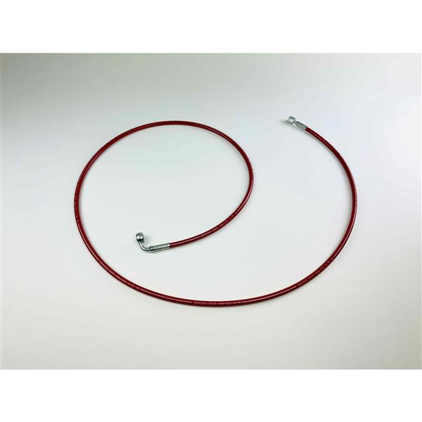 Braided brake hose - L 1600 mm (10x1/eye 90°) - RED CONDOR